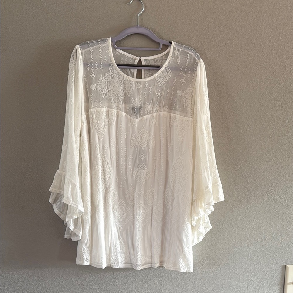 NWT Torrid Elegant White Lace Women's Top